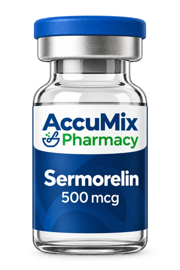 AccuMix Pharmacy compounded sermorelin injection vial