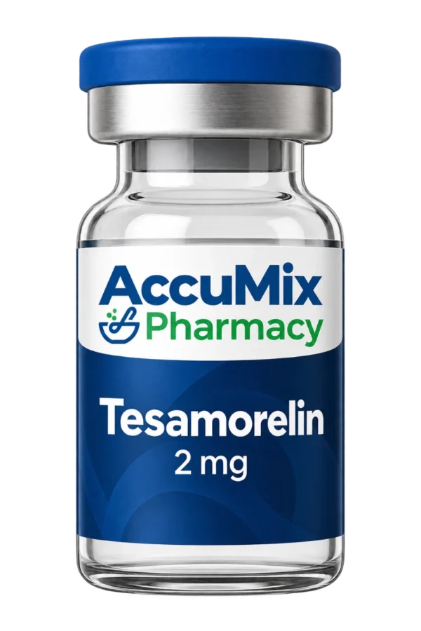 AccuMix Pharmacy compounded tesamorelin injection vial